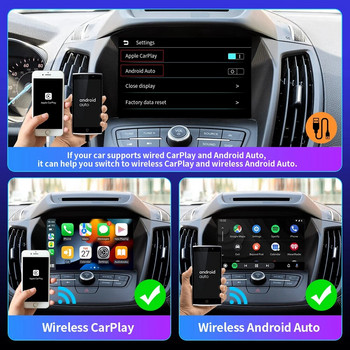 EKIY NEW Mini Carplay Wireless за Toyota Mazda Nissan Camry Suzuki Subaru Citroen Audi Mercedes Kia Ford Opel IOS15 Spotify BT