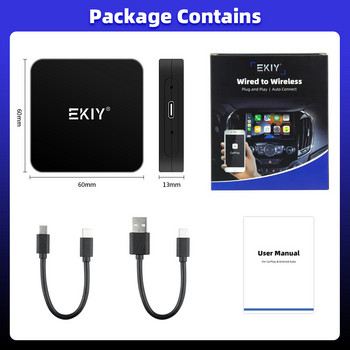 EKIY NEW Mini Carplay Wireless за Toyota Mazda Nissan Camry Suzuki Subaru Citroen Audi Mercedes Kia Ford Opel IOS15 Spotify BT