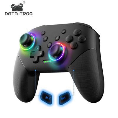 DATA FROG bezvadu kontrolieris Nintendo Switch OLED/Lite Console Pro Gamepad ar 1000 Mah akumulatora programmējamu turbo funkciju