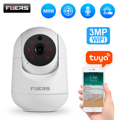 Fuers 3 megapixeles WiFi kamera Tuya Smart Home beltéri vezeték nélküli IP megfigyelő kamera mesterséges intelligencia észlelés automatikus nyomkövető biztonsági babafigyelő