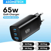 ASOMETECH GaN USB Type C töltő 65W 45W PPS PD QC4.0 gyorstöltő Macbook Laptophoz IPAD Tablet iPhone 14 Samsung S23 Ultra
