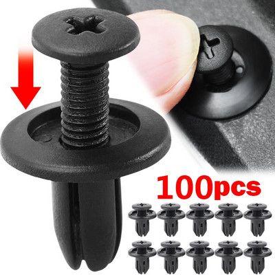 5/100 buc 8mm nituri din plastic elemente de fixare șurub bara de protecție pentru mașină nit negru cleme de fixare auto pentru Toyota Focus Kia Nissan Yamaha