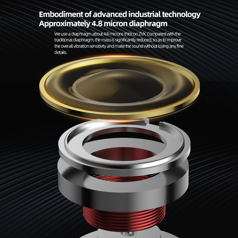KZ ZVX slušalice s dinamičkim HIFI basom u ušima za slušalice za praćenje u uhu Sportske slušalice s poništavanjem buke