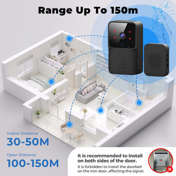 ONENUO WiFi Doorbell Home Tuya WiFi безжичен звънец DC AC захранван от батерии камера звънец с Alexa Google Doorbell камера