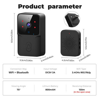 ONENUO WiFi Doorbell Home Tuya WiFi Wireless Doorbell DC AC Καμπάνα κάμερας με μπαταρία με κάμερα Alexa Google Doorbell