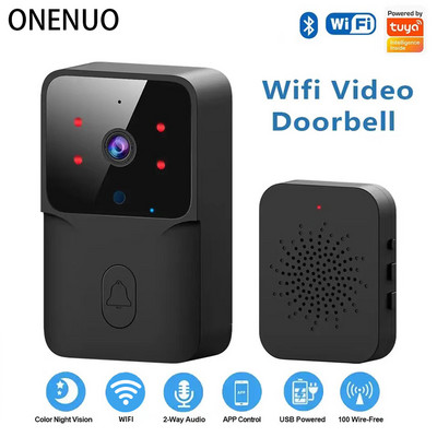 ONENUO WiFi csengő otthoni Tuya WiFi vezeték nélküli ajtócsengő DC AC akkumulátorral működő kameracsengő Alexa Google kapucsengő kamerával
