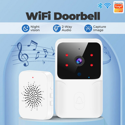 ONENUO WiFi Doorbell Home Tuya WiFi Wireless Doorbell DC AC Καμπάνα κάμερας με μπαταρία με κάμερα Alexa Google Doorbell