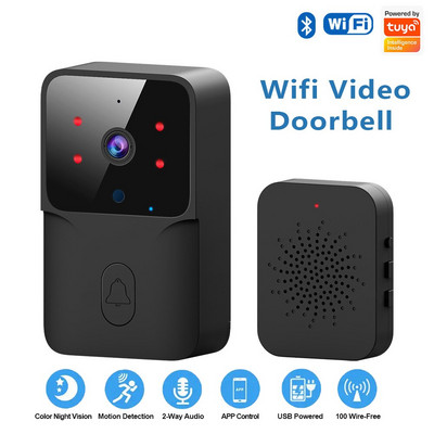 ONENUO WiFi Doorbell Home Tuya WiFi Wireless Doorbell DC AC Καμπάνα κάμερας με μπαταρία με κάμερα Alexa Google Doorbell