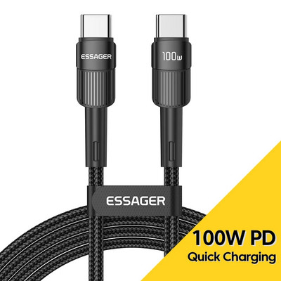 Essager 100W C σε C Καλώδιο τύπου C Καλώδιο USB C PD Φορτιστής γρήγορης φόρτισης Καλώδιο για Macbook Samsung Xiaomi Type C Καλώδιο USB C