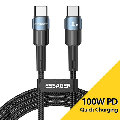 Essager 100W C σε C Καλώδιο τύπου C Καλώδιο USB C PD Φορτιστής γρήγορης φόρτισης Καλώδιο για Macbook Samsung Xiaomi Type C Καλώδιο USB C