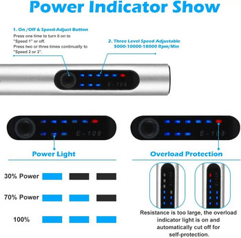 USB Ασύρματο περιστροφικό κιτ εργαλείων Ξυλουργική στυλό χάραξης DIY για κοσμήματα Μίνι ασύρματο τρυπάνι από μεταλλικό γυαλί