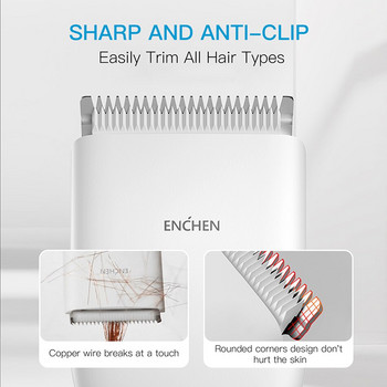 ENCHEN Boost Electric Hair Clipper Professional Cordless Fast Type-C Charging Κεραμικό μηχάνημα κούρεμα κουρευτικής μαλλιών για άνδρες ενήλικες