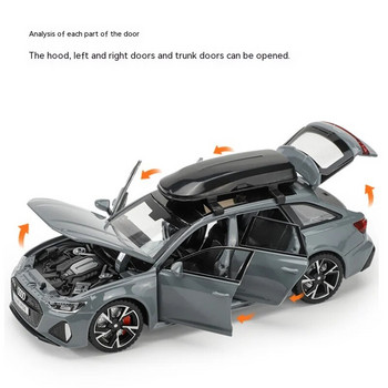 1:32 RS6 Model Car, Black Edition: Customized for Kids Realistic Simulation, Diecast Metal, Τέλειο δώρο για αγόρια