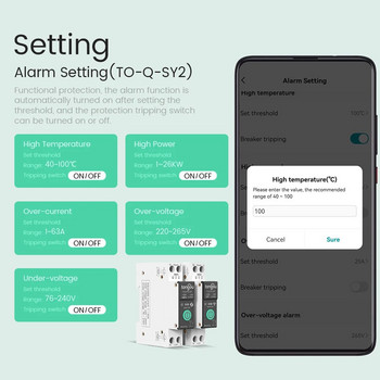 TUYA WiFi/ZigBee MCB интелигентен прекъсвач Защита от пренапрежение и ниско напрежение Измерване на мощността 1-63A Превключвател за дистанционно управление