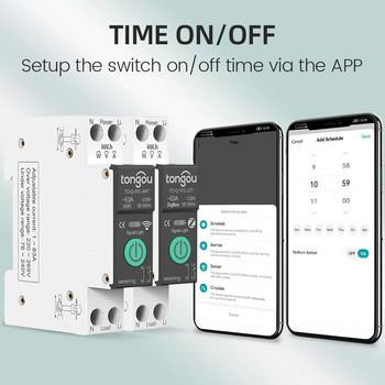 TUYA WiFi/ZigBee MCB Smart Circuit Breaker πέρα από ρεύμα κάτω από τάση Προστασία Μέτρηση ισχύος 1-63A Διακόπτης τηλεχειριστηρίου