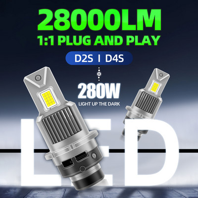 D4S D4R D2R D2S Becuri LED pentru faruri Kit de conversie alb 6000K Plug and Play Xenon HID Lampă de înlocuire CANBus fără erori