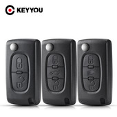 KEYYOU 2/3/4 butoane husă pentru chei pentru telecomandă auto pentru Peugeot 207 307 308 407 607 807 pentru Citroen C2 C3 C4 C5 C6 carcasa pliabilă pentru chei