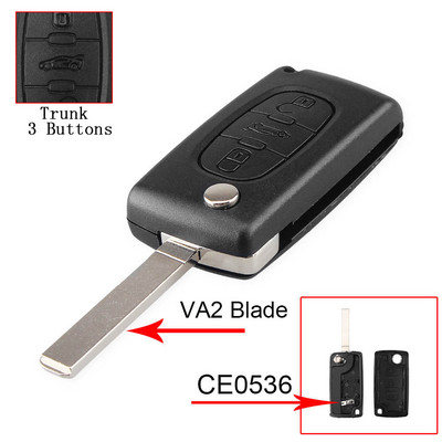 KEYYOU 2/3/4 butoane husă pentru chei pentru telecomandă auto pentru Peugeot 207 307 308 407 607 807 pentru Citroen C2 C3 C4 C5 C6 carcasa pliabilă pentru chei
