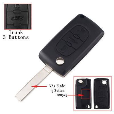 KEYYOU 2/3/4 butoane husă pentru chei pentru telecomandă auto pentru Peugeot 207 307 308 407 607 807 pentru Citroen C2 C3 C4 C5 C6 carcasa pliabilă pentru chei
