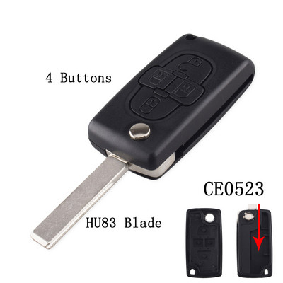 KEYYOU 2/3/4 butoane husă pentru chei pentru telecomandă auto pentru Peugeot 207 307 308 407 607 807 pentru Citroen C2 C3 C4 C5 C6 carcasa pliabilă pentru chei