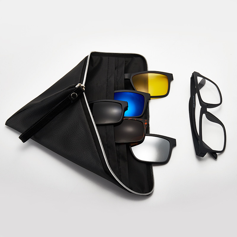 6 iš 1 Vyrų, Moterų, poliarizuotų optinių magnetinių akinių nuo saulės segtukas Magnetinis segtukas ant akinių nuo saulės Polaroidinis segtukas ant saulės akinių rėmelio ir maišelio