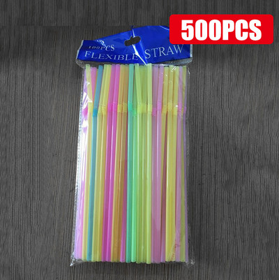 50-3000 Vnt Spalvingas ir juodas gėrimas Kunststof Straws Bar Vakarėlis Vestuvės Virtuvė pajitas Plastikiniai Gėrimų Šiaudeliai Didmeninė prekyba