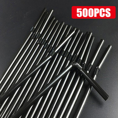 50-3000 Vnt Spalvingas ir juodas gėrimas Kunststof Straws Bar Vakarėlis Vestuvės Virtuvė pajitas Plastikiniai Gėrimų Šiaudeliai Didmeninė prekyba