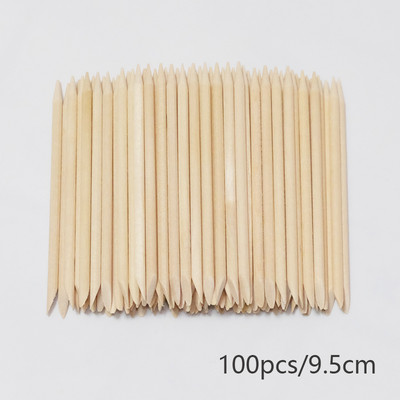 Lurayee Nail Cuticle Pusher Orange Wood Sticks Nail Manicures Remover Wooden Design Nail Gel Polish Пръчка за рисуване за ноктопластика