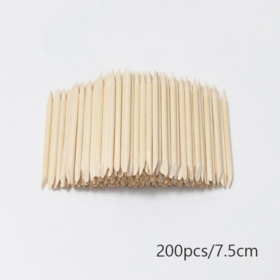 Lurayee Nail Cuticle Pusher Orange Wood Sticks Nail Manicures Remover Wooden Design Nail Gel Polish Пръчка за рисуване за ноктопластика