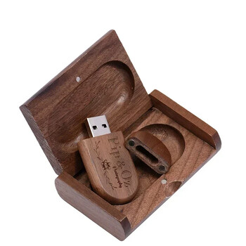 JASTER USB Flash Drive 128GB Memory Stick 2.0 Ξύλινο δωρεάν λογότυπο Personal Customized Pendrive 4GB 8GB 16GB 32GB 64GB Δώρο γάμου