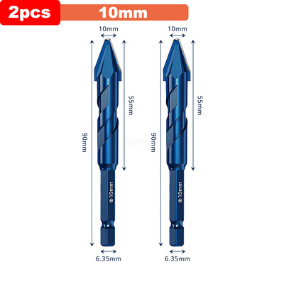JUSTINLAU Ексцентрична бормашина с висока твърдост, прецизно пробиване, 6/8/10/12 mm стъклена плочка, керамична щанцоваща скална плоча, триъгълно свредло