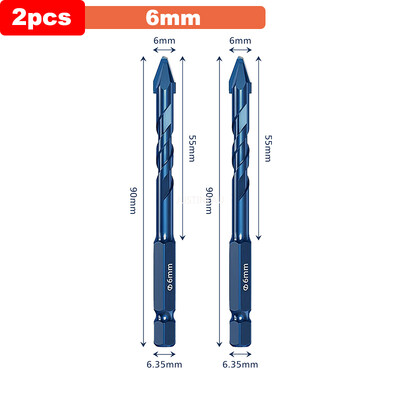 JUSTINLAU Ексцентрична бормашина с висока твърдост, прецизно пробиване, 6/8/10/12 mm стъклена плочка, керамична щанцоваща скална плоча, триъгълно свредло