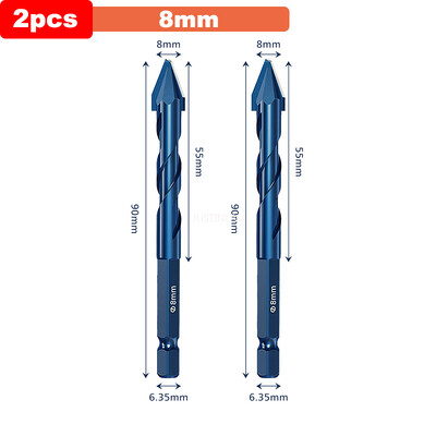 JUSTINLAU Ексцентрична бормашина с висока твърдост, прецизно пробиване, 6/8/10/12 mm стъклена плочка, керамична щанцоваща скална плоча, триъгълно свредло