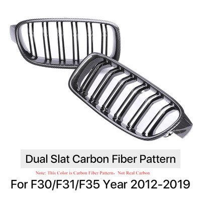 Pentru BMW Seria 3 F30 F31 F35 Grilă din fibră de carbon Facelift Racing Grilă Bara de protecție față rinichi M Color Grilă 2012-2019 Accesorii