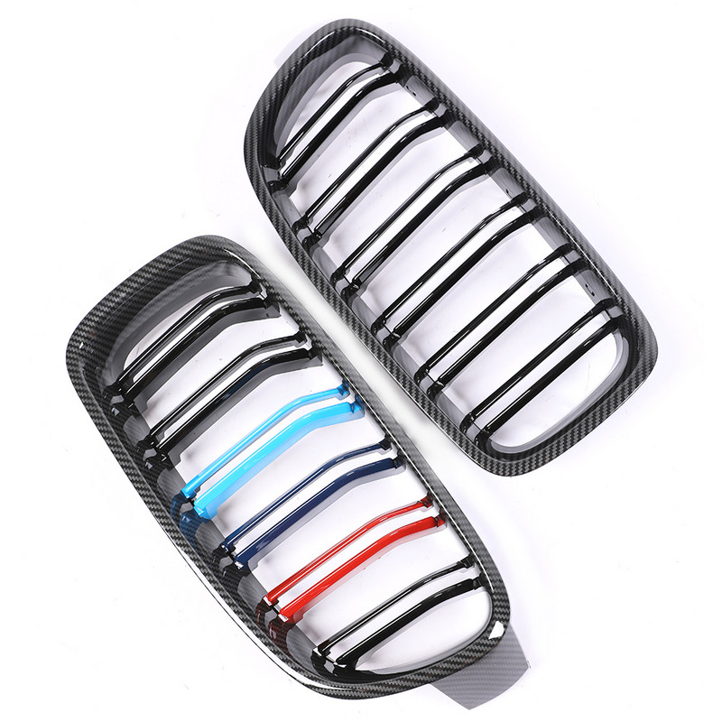 За BMW 3 Series F30 F31 F35 Решетка от въглеродни влакна Фейслифт Състезателна решетка Бъбречна предна броня M Цветна решетка 2012-2019 Аксесоари