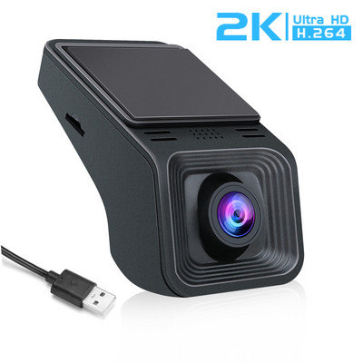 Jansite 2K USB DVR за кола ADAS 1440P Dash Cam Recorder за Android Player Auto DVD Audio Voice Alarm Video G-sensor Cycle Recorder