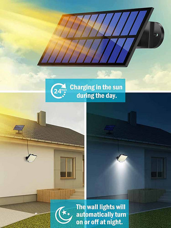 106LED Solar Light Outdoor Waterproof with Motion Floodlight Remote Control 3 modes for Patio Garage Backyard