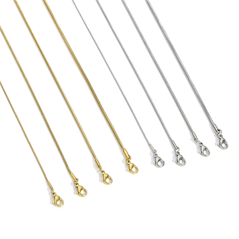 HIYEE Верига Колие Микс и съчетание за жени Мъже Неръждаема стомана Змия Twist Дълга яка Високо полиран Не избледнява