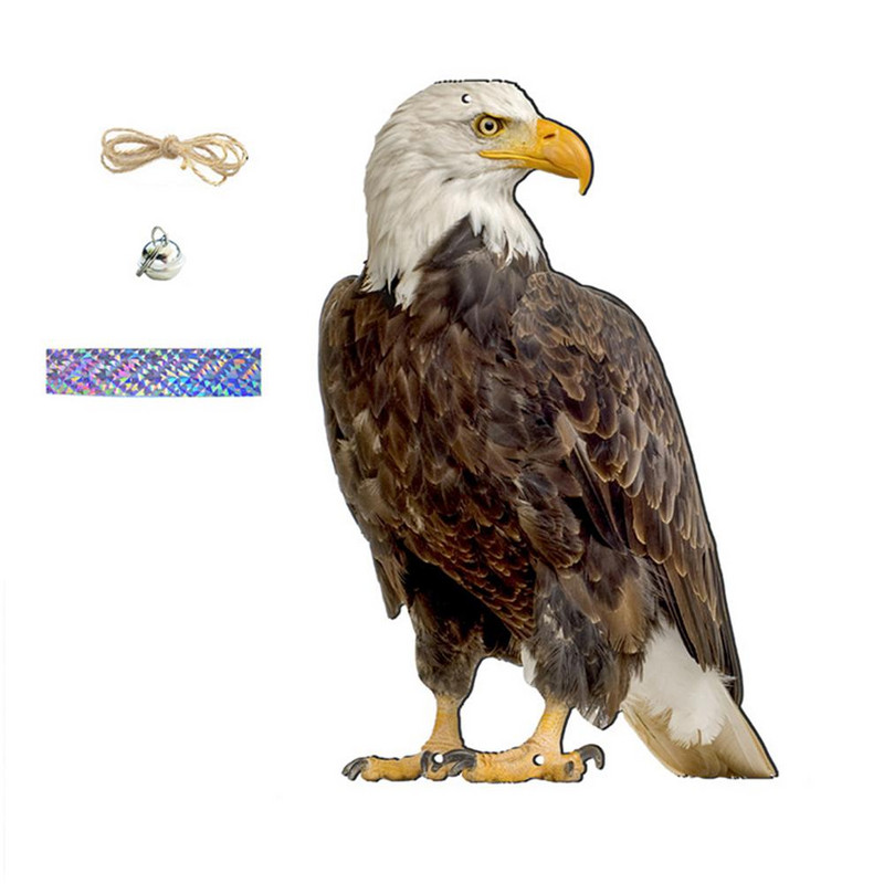 2D Scarecrow Owl Bird ScarerHead Sound Реалистичен фалшив бухал Защита Репелент Контрол Плашило Градински декор Не е 3D