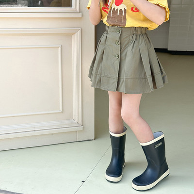 Îmbrăcăminte pentru copii Fete Fusta dulce în stil francez 2024 de vară Nouă fustă la modă Culoare uni Casual Fusta plisată simplă