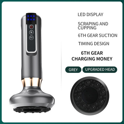 Електрически вендузен масажор Вакуумна вендуза GuaSha Антицелулитен Красота Здраве Остъргване Инфрачервена топлина Масажна терапия за отслабване