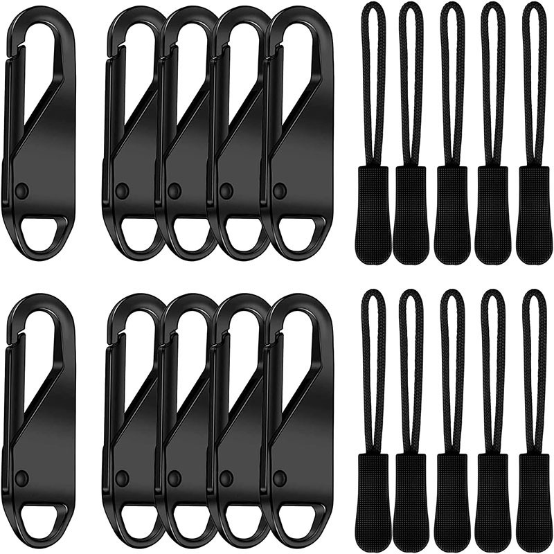 20 dalių aukščiausios klasės užtrauktukų trauktuvų rinkinys, skirtas taisyti užtrauktukus, aukštos kokybės keičiamos bagažo ištraukimo kilpos, tinkamos lagaminams ir kuprinėms