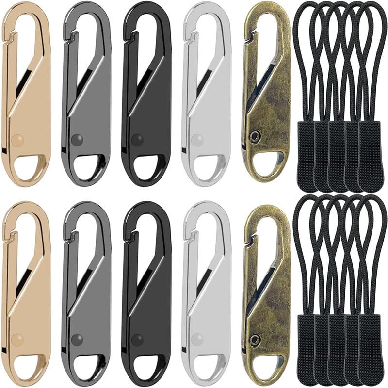 20 dalių aukščiausios klasės užtrauktukų trauktuvų rinkinys, skirtas taisyti užtrauktukus, aukštos kokybės keičiamos bagažo ištraukimo kilpos, tinkamos lagaminams ir kuprinėms