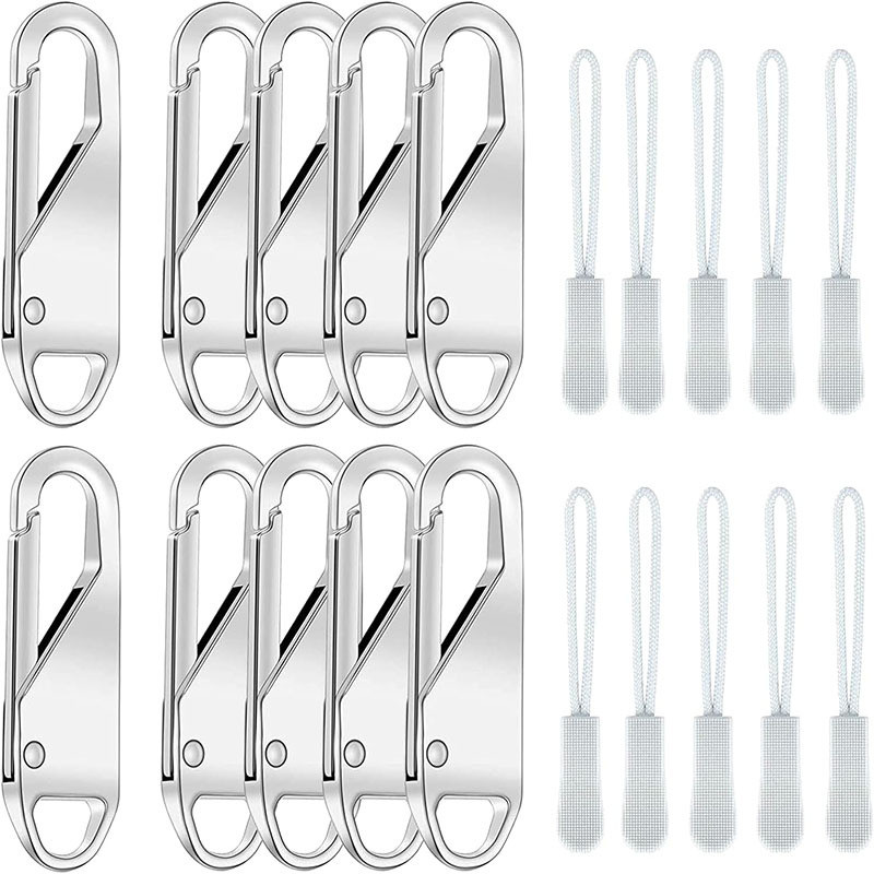 20 dalių aukščiausios klasės užtrauktukų trauktuvų rinkinys, skirtas taisyti užtrauktukus, aukštos kokybės keičiamos bagažo ištraukimo kilpos, tinkamos lagaminams ir kuprinėms