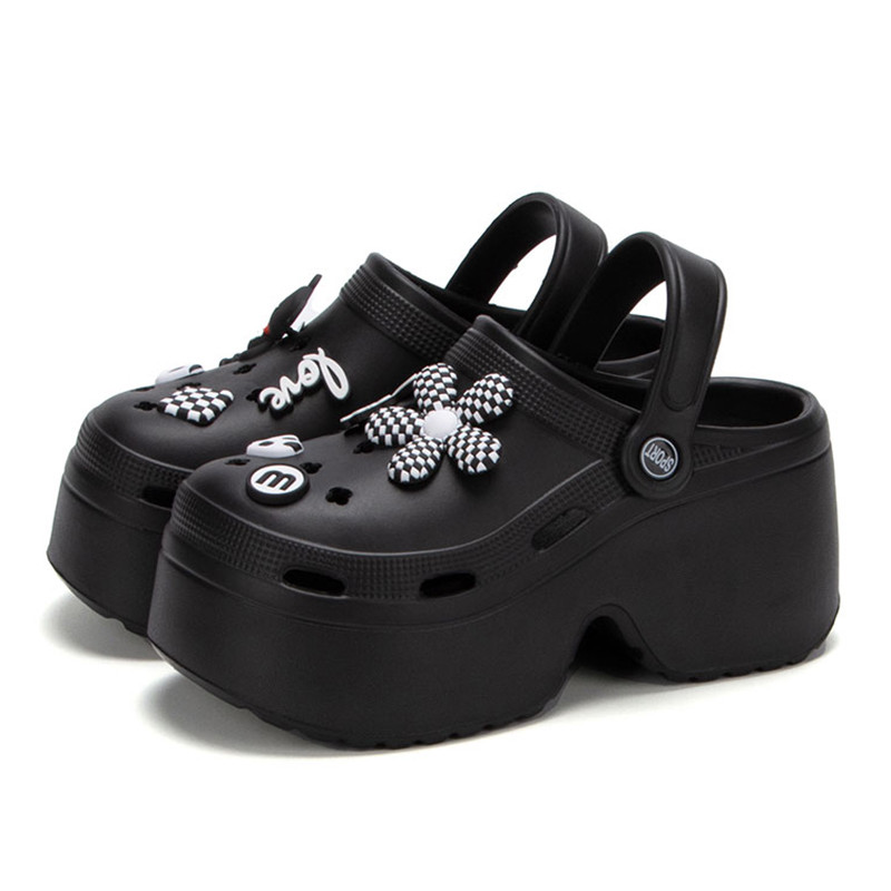 Модни DIY Сандали на платформа Дамски летни 2024 г. Чехли на танкетка Дамски сандали със затворени пръсти, неплъзгащи се на открито Mujer