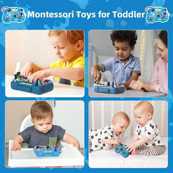 Montessori Busy Board Sensory παιχνίδια με διακόπτη φωτός LED Πίνακας ελέγχου Ταξιδιωτικές δραστηριότητες Παιχνίδια για παιδιά 2-4 ετών