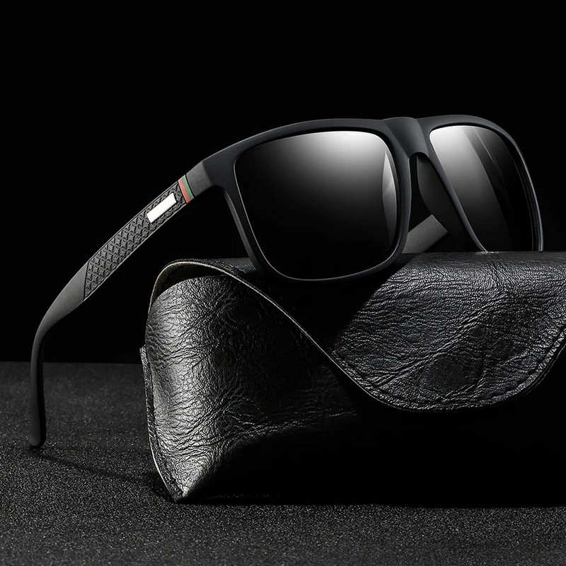 Модни ретро квадратни поляризирани слънчеви очила Мъже Жени Луксозна марка Дизайнерски мъжки слънчеви очила Шофиране Риболов UV400 Очила Мъжки