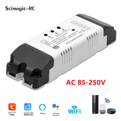 DC 5V 7V-32V AC 85-250V 2/4 канален WiFi модул за дистанционно управление Релеен превключвател Модул поддържа 433MHZ дистанционно управление за система Tuya APP