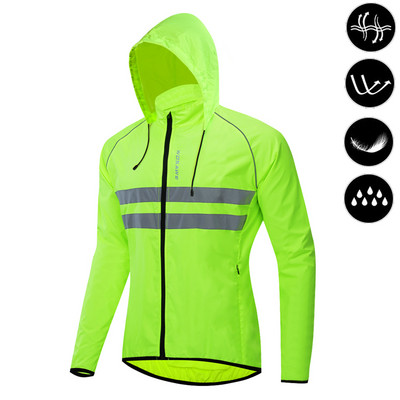 WOSAWE Свръхлека мъжка ветровка за колоездене Светлоотразително яке Ветроустойчиво Водоустойчиво MTB шосеен велосипед Дълга Джърси Ветрово палто