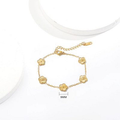 ALTERA Неръждаема стомана Горещи продавани Златна детелина Регулируема гривна Луксозна петлистна гривна с цветя Бижута за жени Подарък